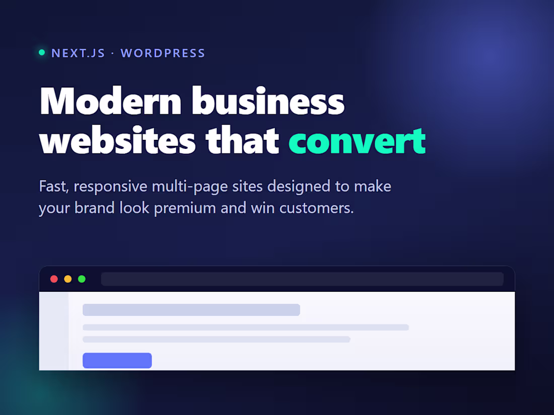 Cover image for Modern Business Website in Next.js or WordPress