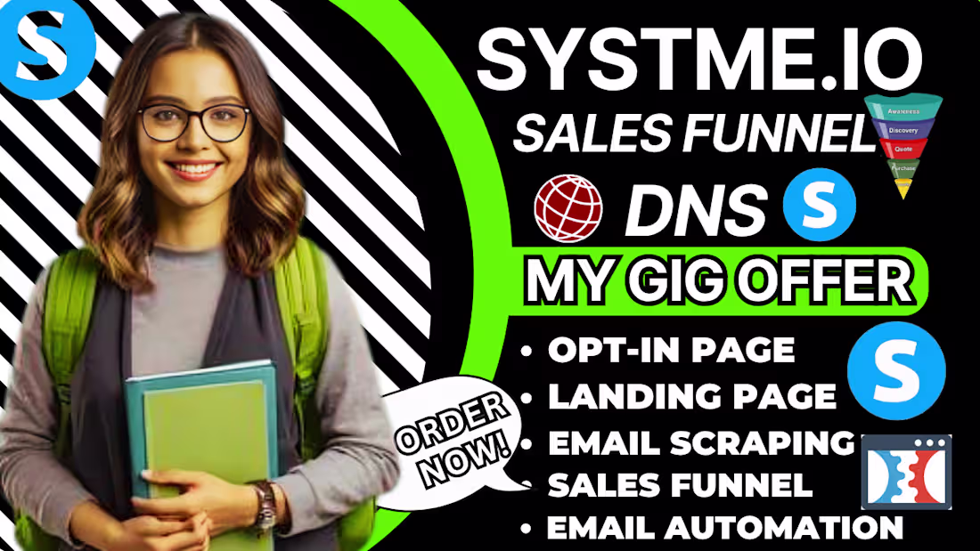 Cover image for I will build systeme.io sales funnel systeme.io landing page