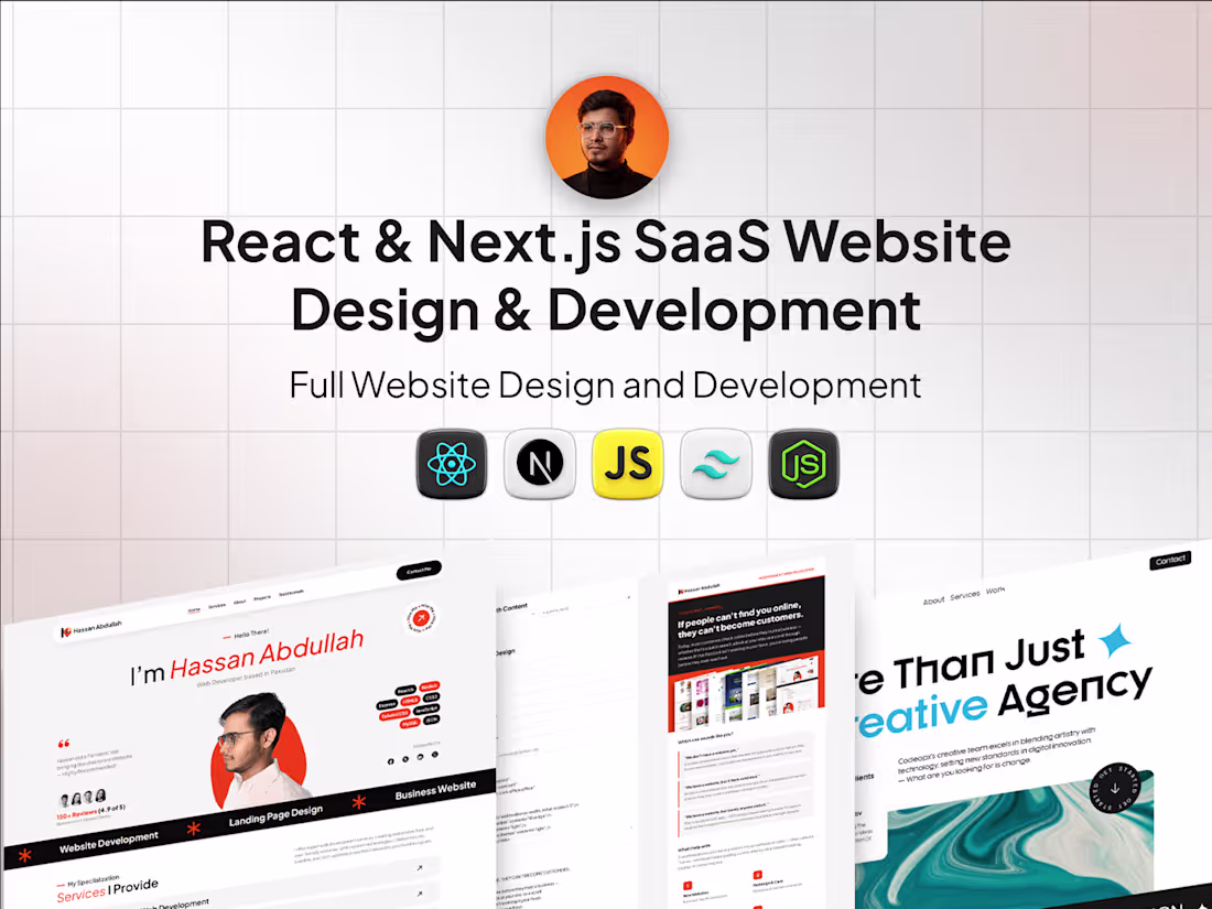 Cover image for React & Next.js SaaS Website Design & Development