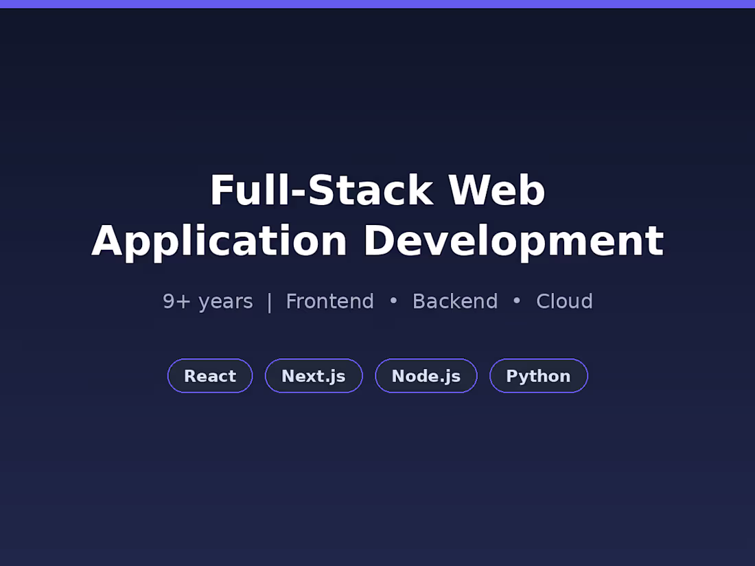 Cover image for Full-Stack Web Application Development