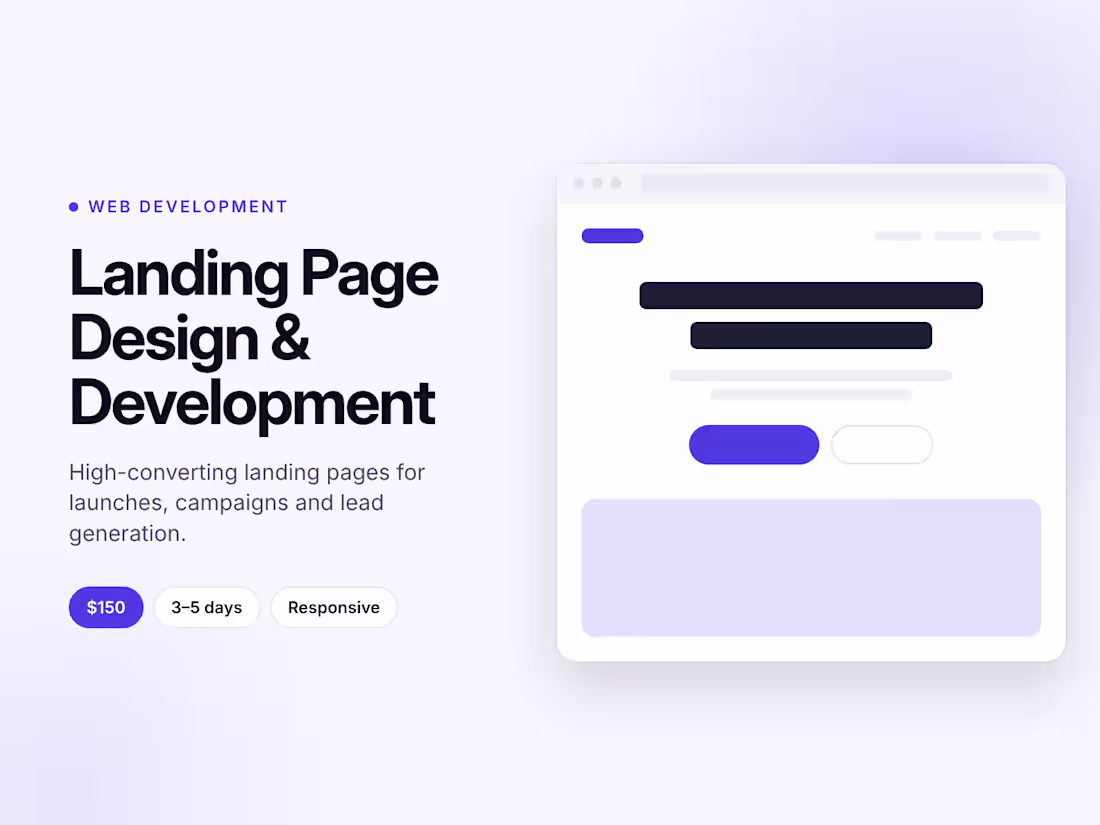 Cover image for Landing Page Design & Development