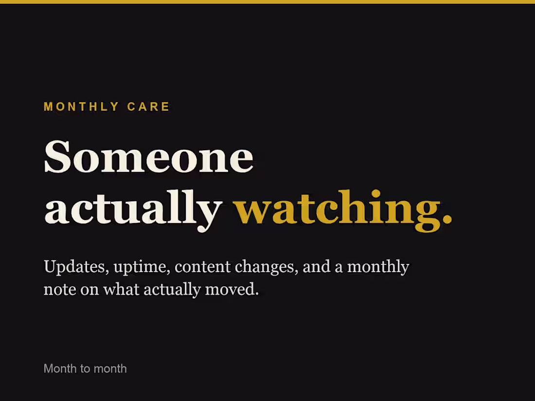Cover image for Monthly website care and SEO