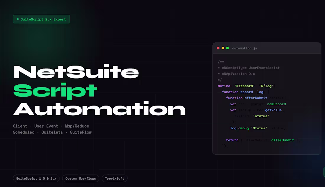 Cover image for NetSuite SuiteScript Automation