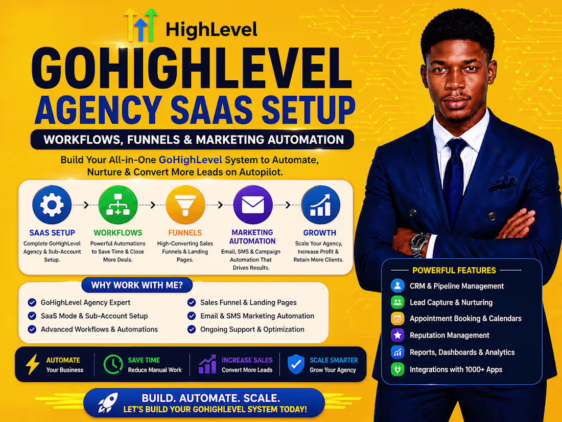 Cover image for GoHighLevel Setup & CRM Automation Expert