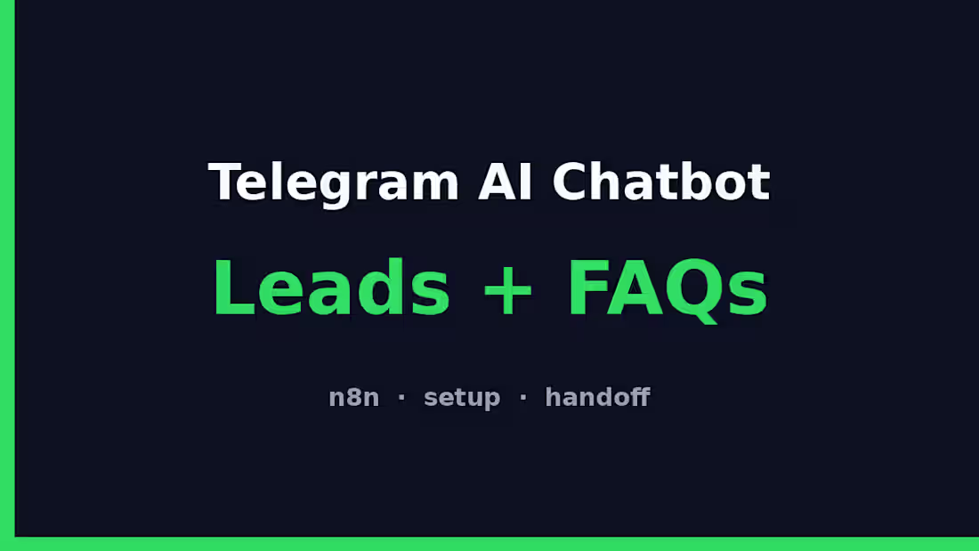 Cover image for Sample: Telegram FAQ bot flow — instant answers, qualified l...