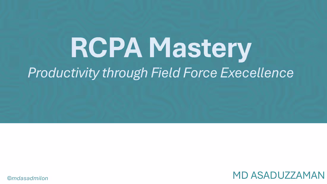 Cover image for RCPA Mastery Productivity through Field Force Excellence