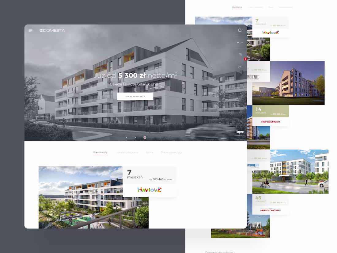 Cover image for Unimplemented website concept for real estate developer