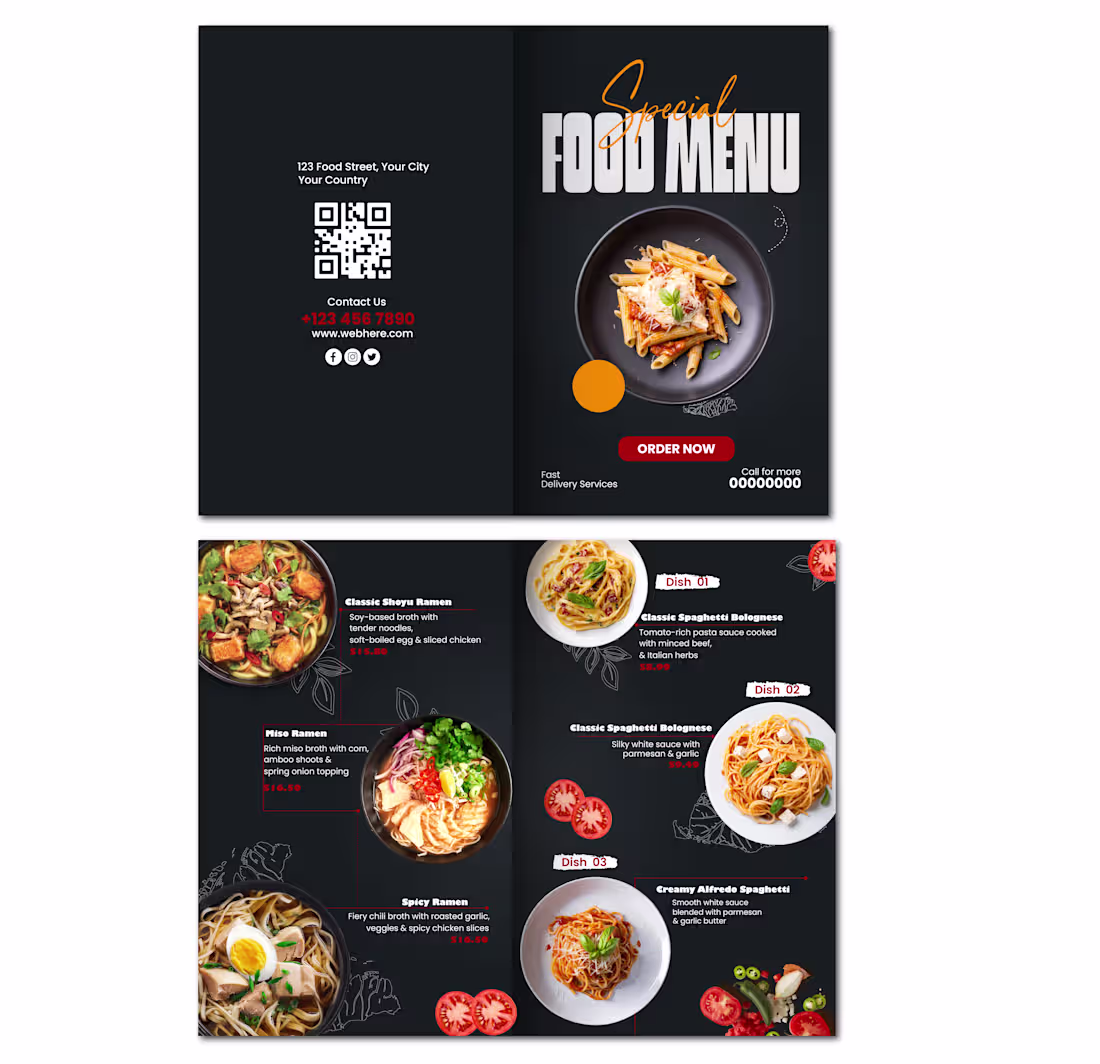 Cover image for Bi Fold food menu Design