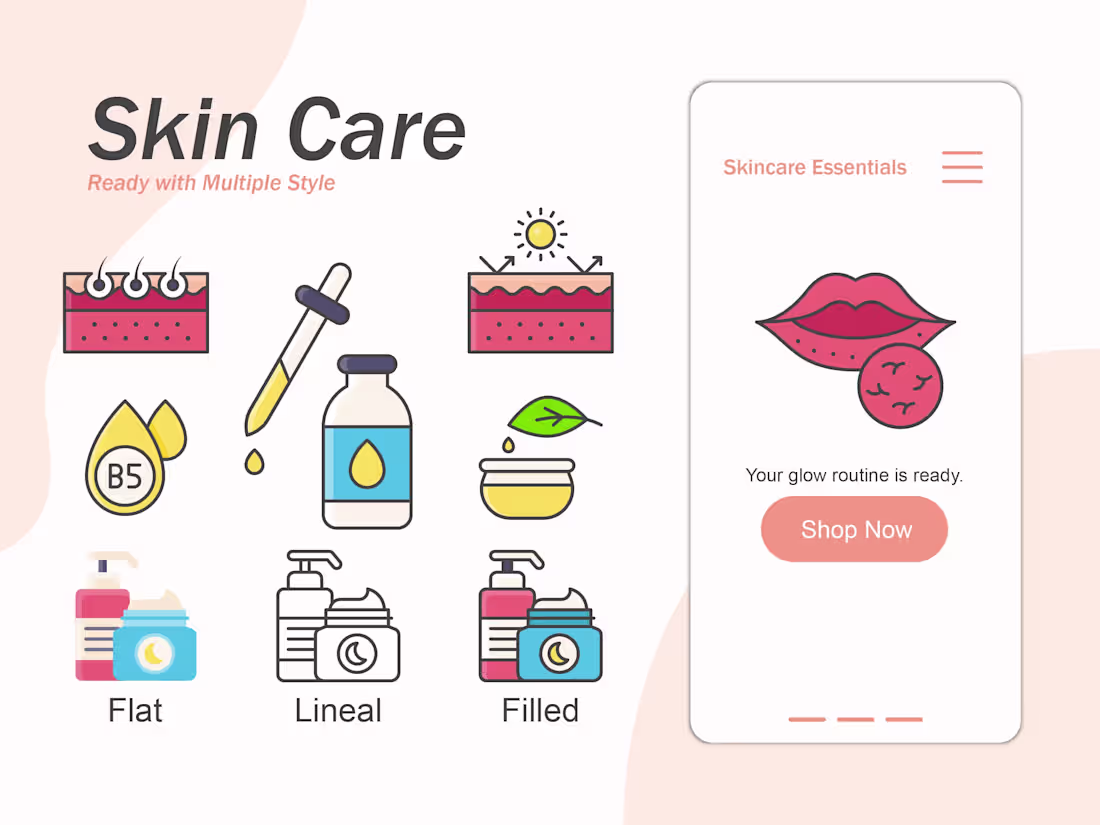 Cover image for Skin Care Icons Pack