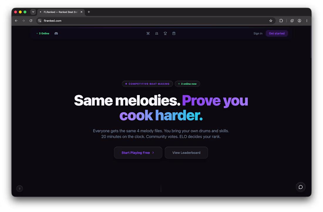 Cover image for FLRanked

Competitive platform for music producers.