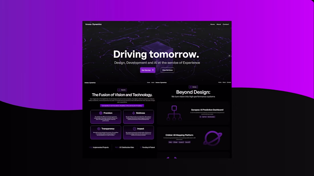 Cover image for Innova Dynamics - Framer Website Design
