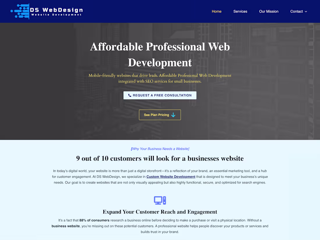 Cover image for Affordable Professional Website Development