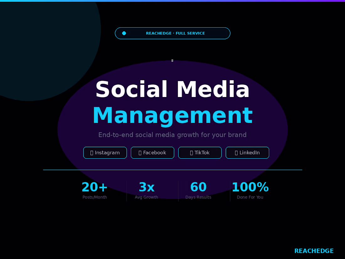 Cover image for Social Media Management — Instagram, Facebook & TikTok