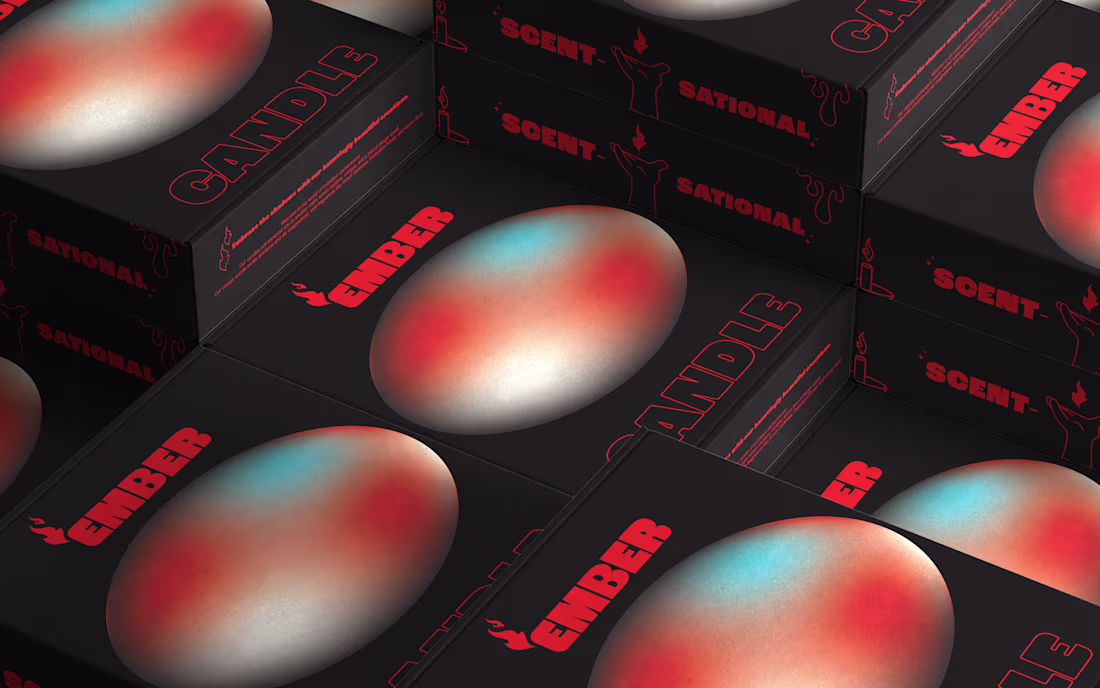 Cover image for Packaging design for a candle shop Ember on Behance