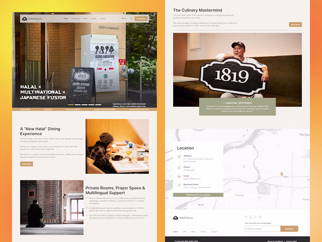 Cover image for Halal Haven – Multinational Japanese Fusion Restaurant Websi...