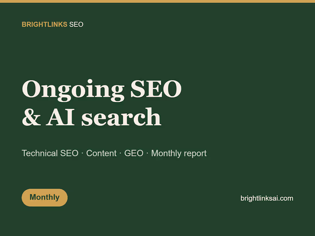 Cover image for Ongoing SEO and AI search visibility, monthly
