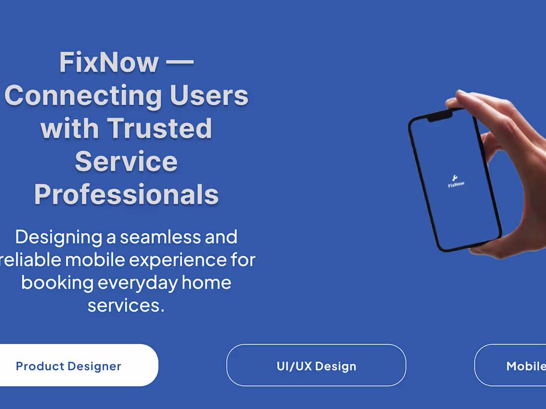 Cover image for FixNow - Connectng Users with Trusted Service Professionals