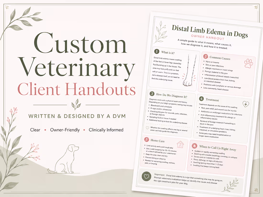 Cover image for Custom Veterinary Client Education Handouts (DVM-Authored)