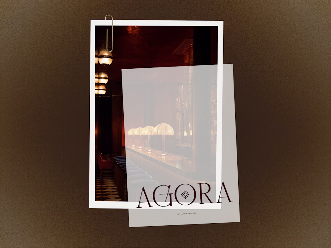 Cover image for Brand Identity for AGORA · Parisian Wine Bar