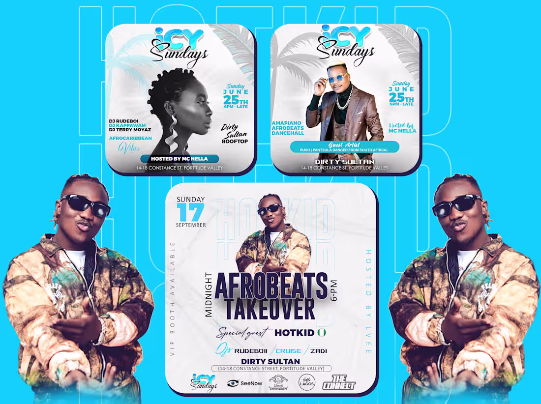 Cover image for Social media Post and Motion Flyer for            'icy.sundays'