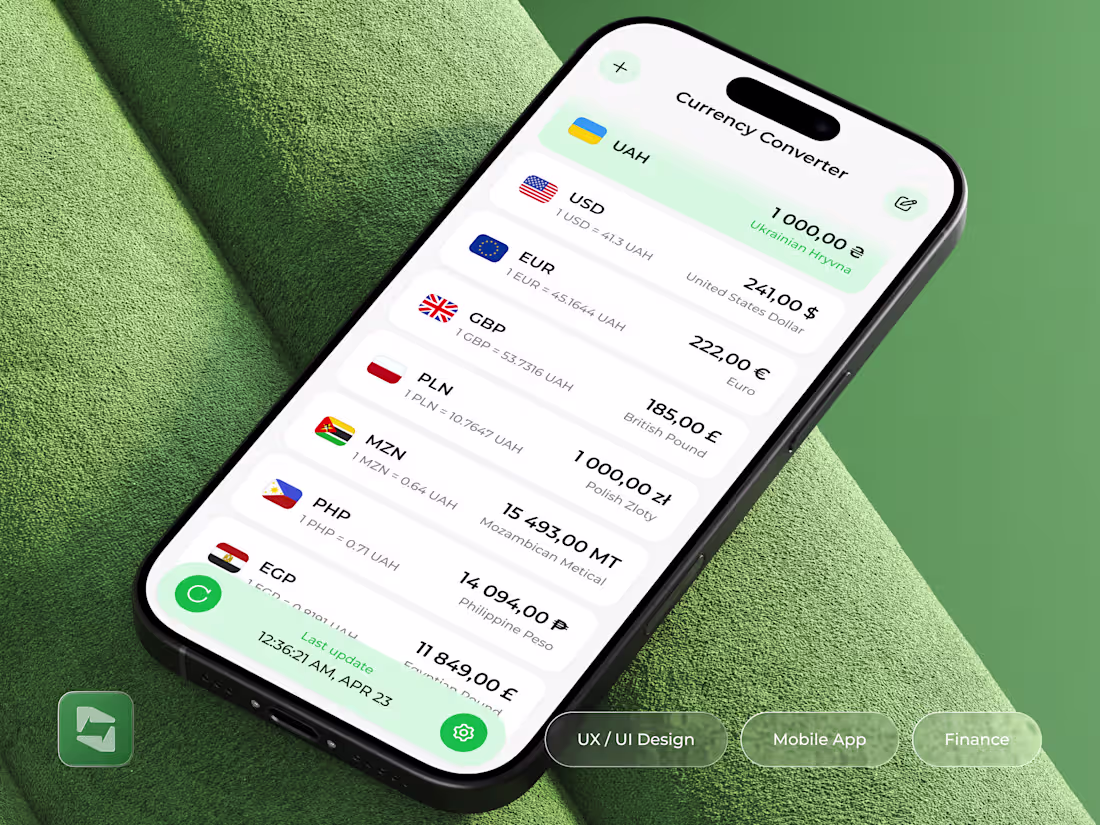 Cover image for Currency Converter iOS App Design