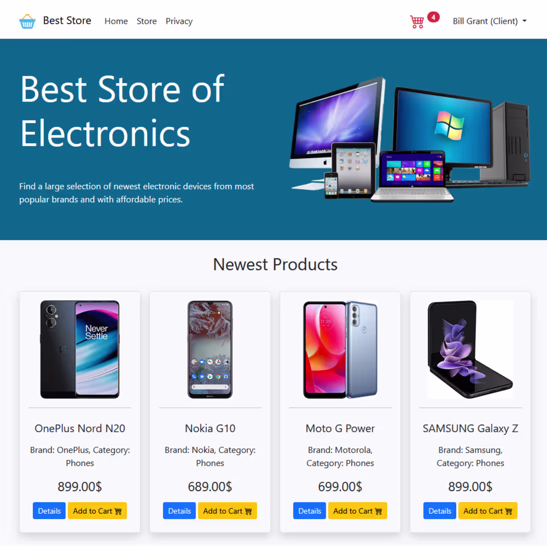 Cover image for E-commerce website using ASP.NET (https://ASP.NET)