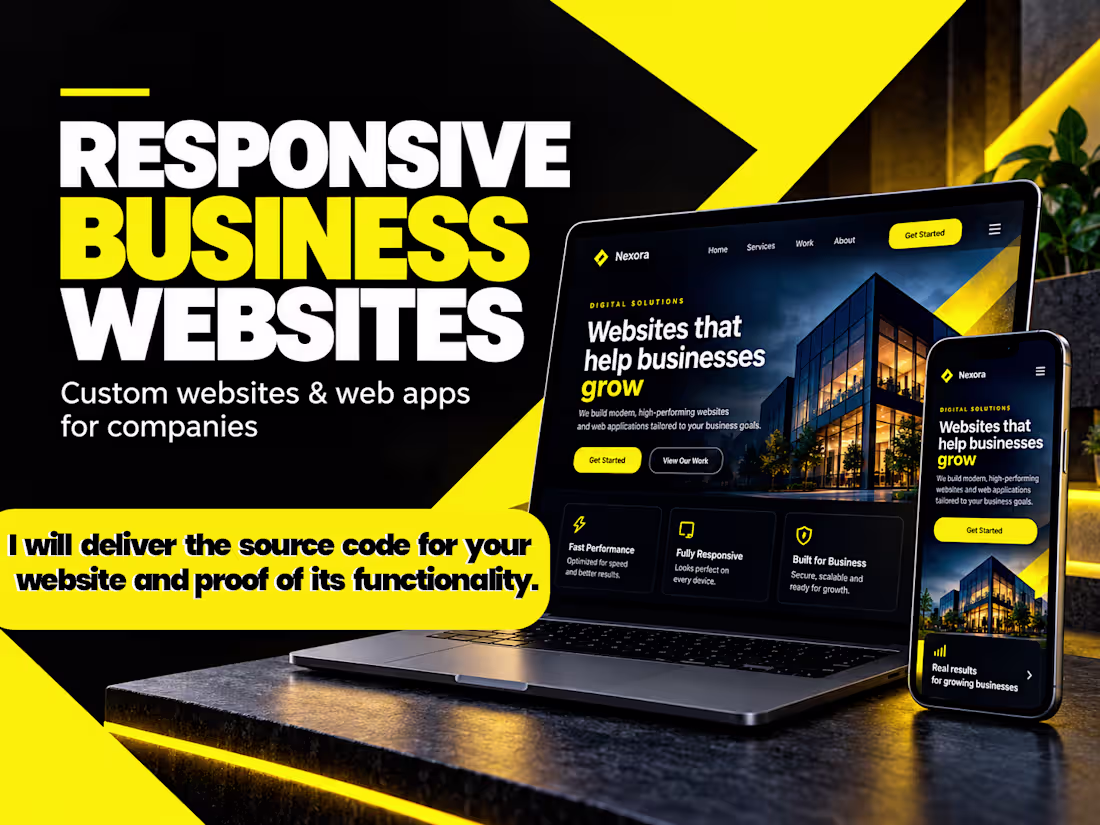 Cover image for Responsive Business Websites with HTML, CSS & JavaScript