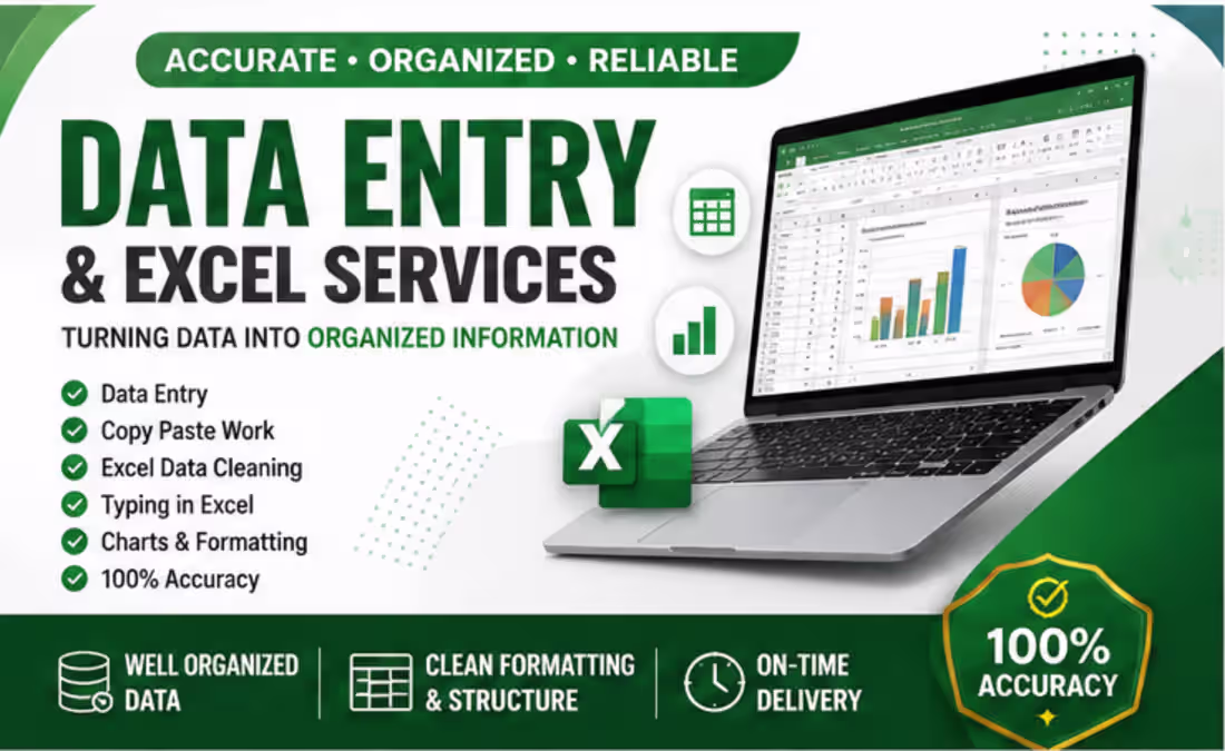 Cover image for Data Entry & Virtual Assistant Services