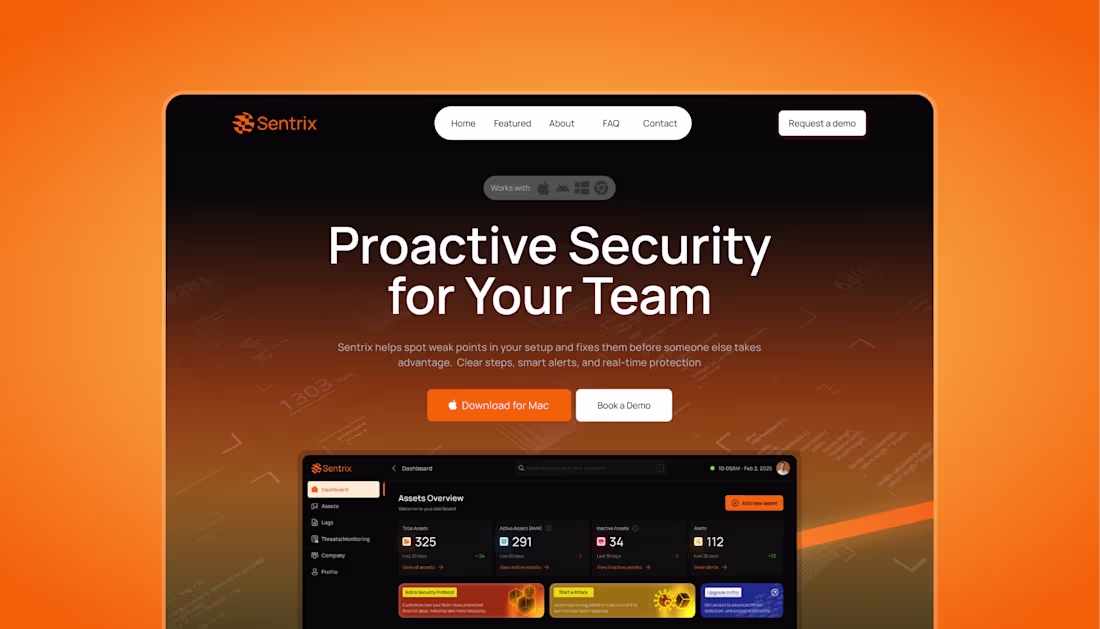 Cover image for Sentrix Cybersecurity Website Design and Framer Development