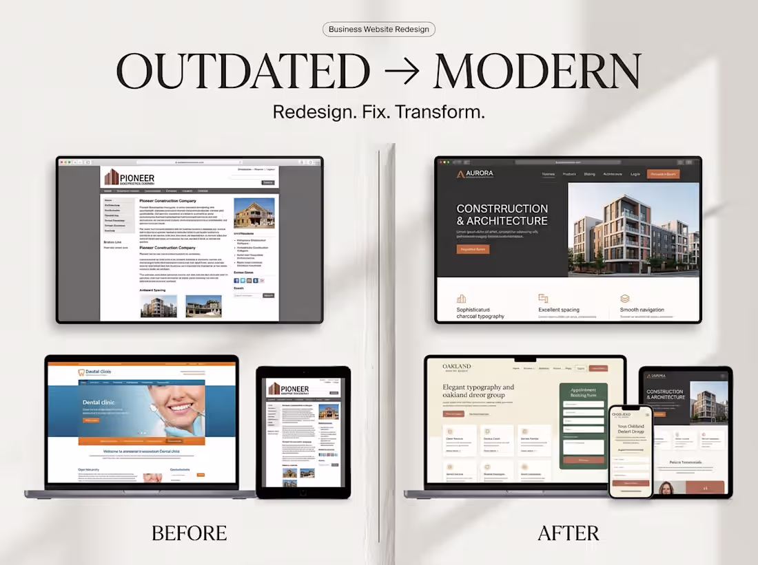 Cover image for I will redesign your outdated or broken business website