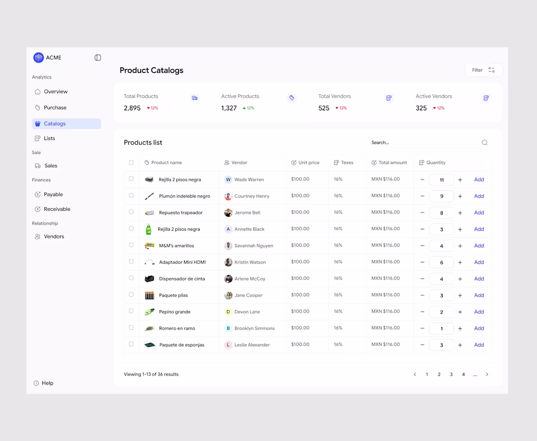 Cover image for Saas Product Catalog & Inventory Dashboard Streamlining ware...