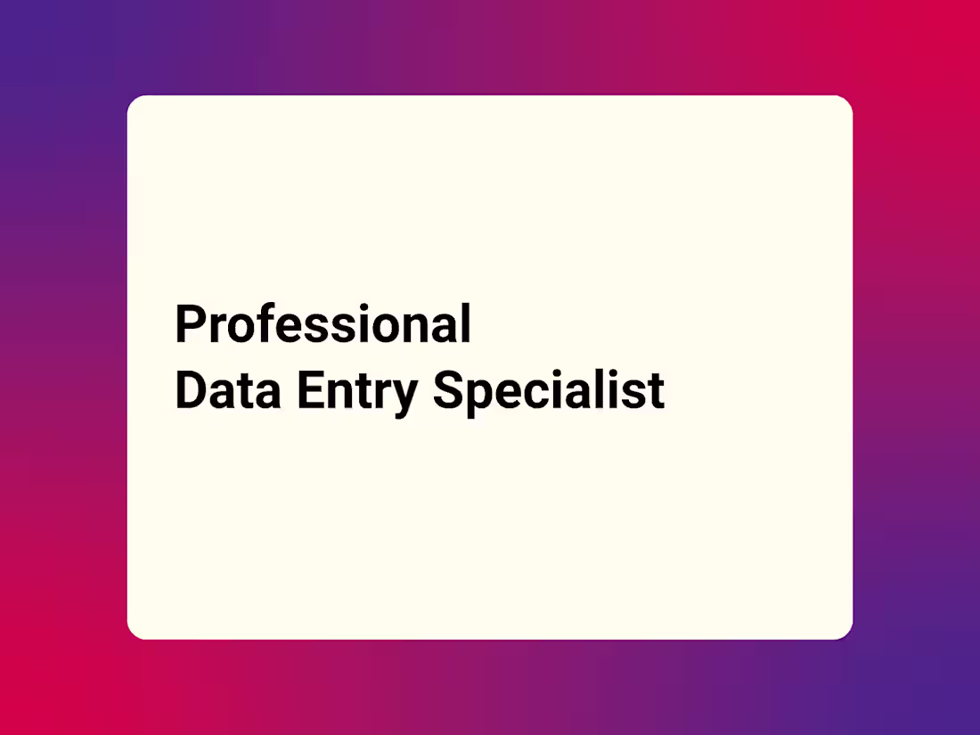 Cover image for Data Entry Specialist