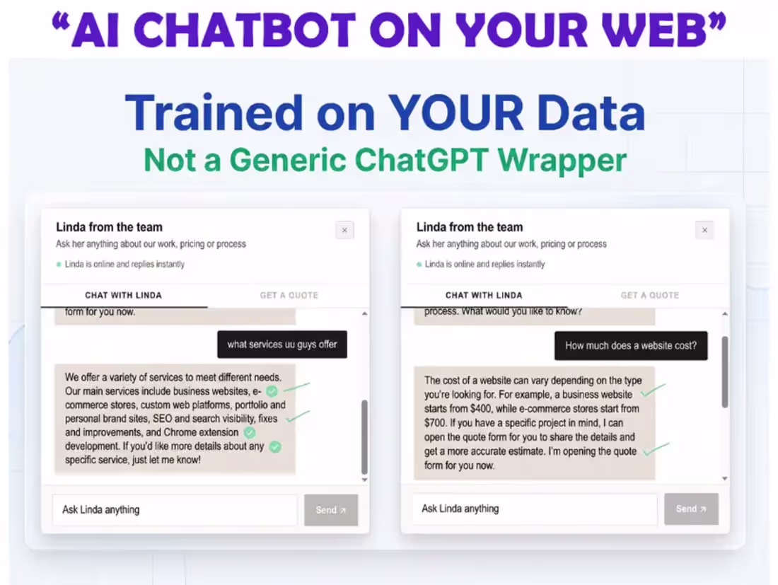 Cover image for Custom AI Chatbot for Your Website Trained on Your Business Data
