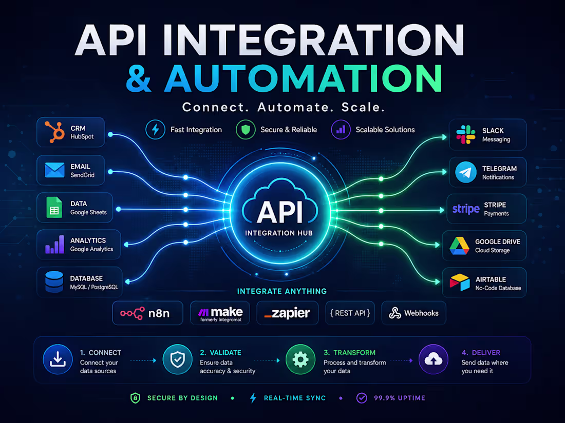 Cover image for Custom n8n Workflow & API Integration
