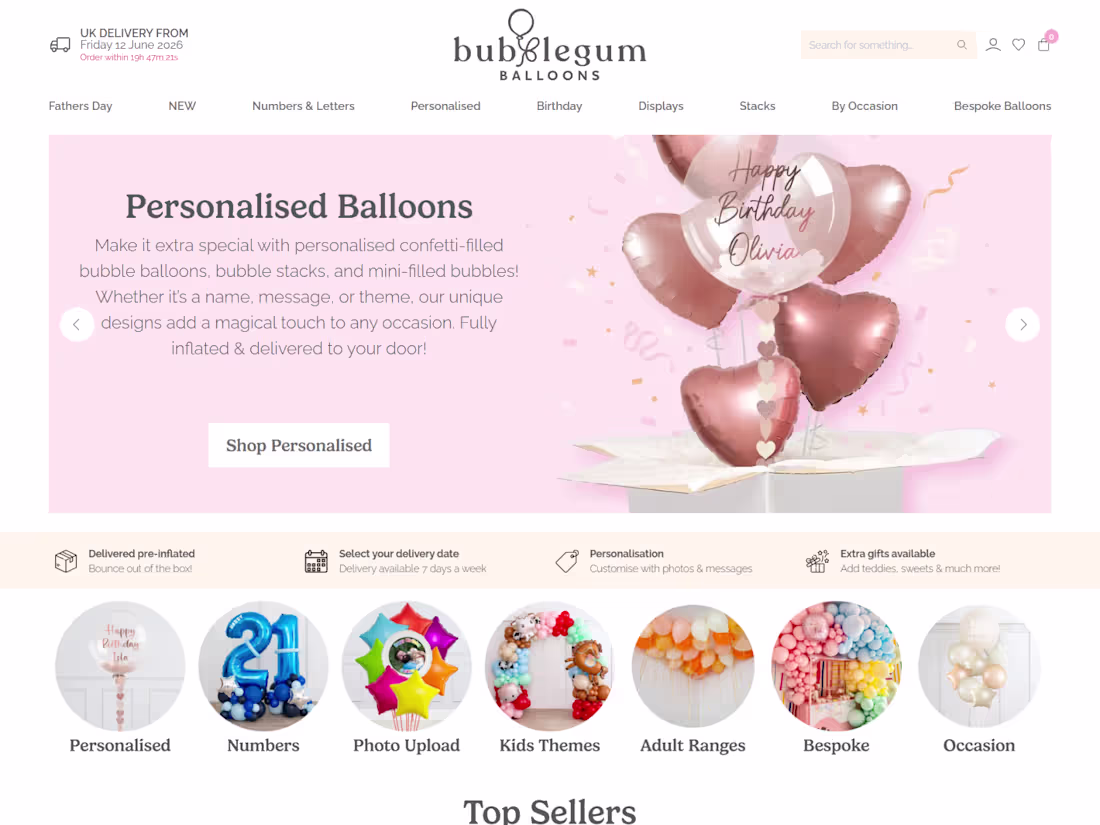 Cover image for A website design for a ballon decor business