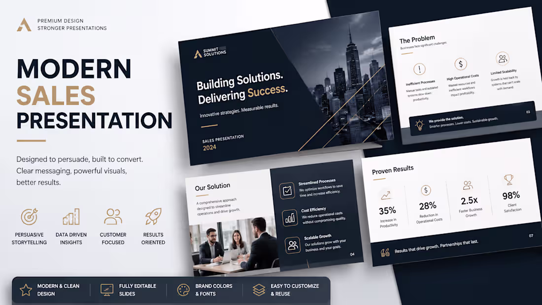 Cover image for Modern Sales Presentation Design created