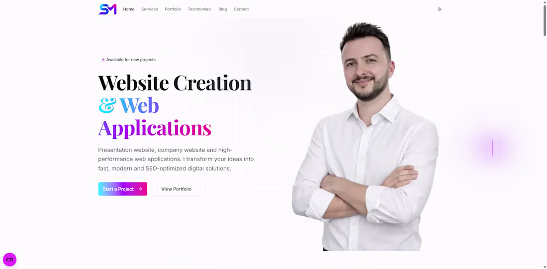 Cover image for Landing Page & Presentation Website — Next.js + Firebase