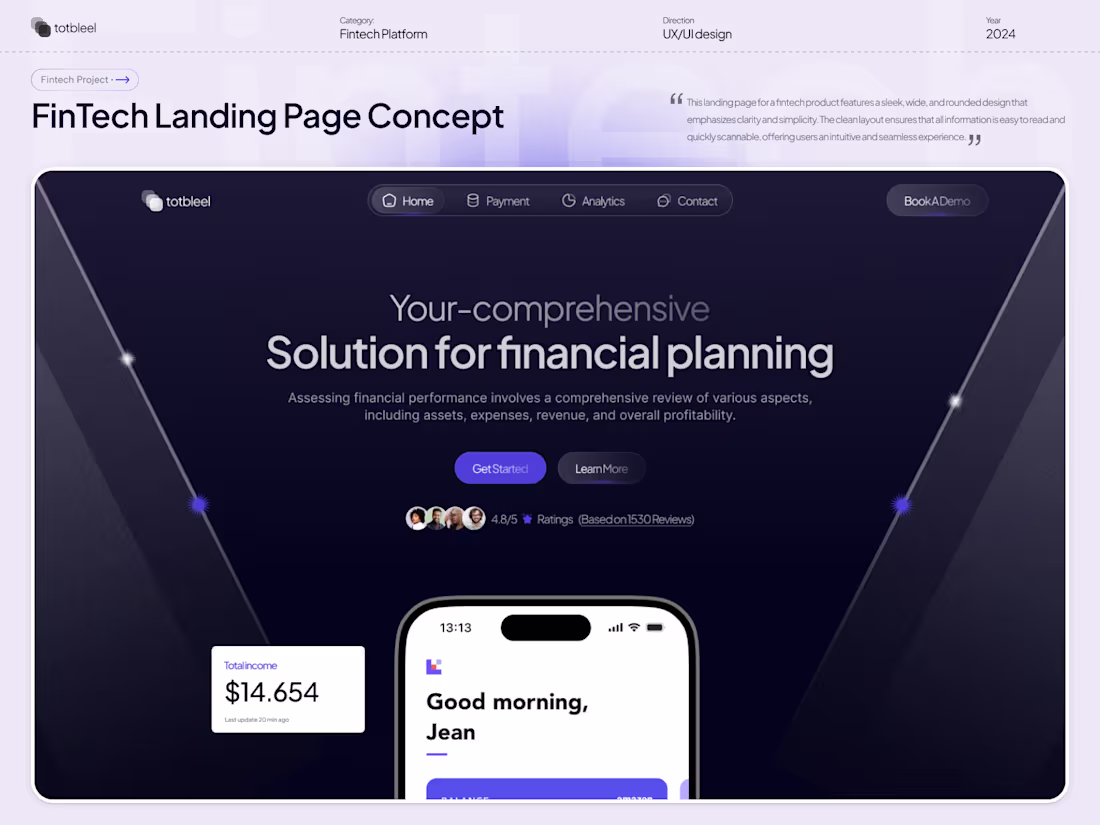 Cover image for Solution for a financial planning website