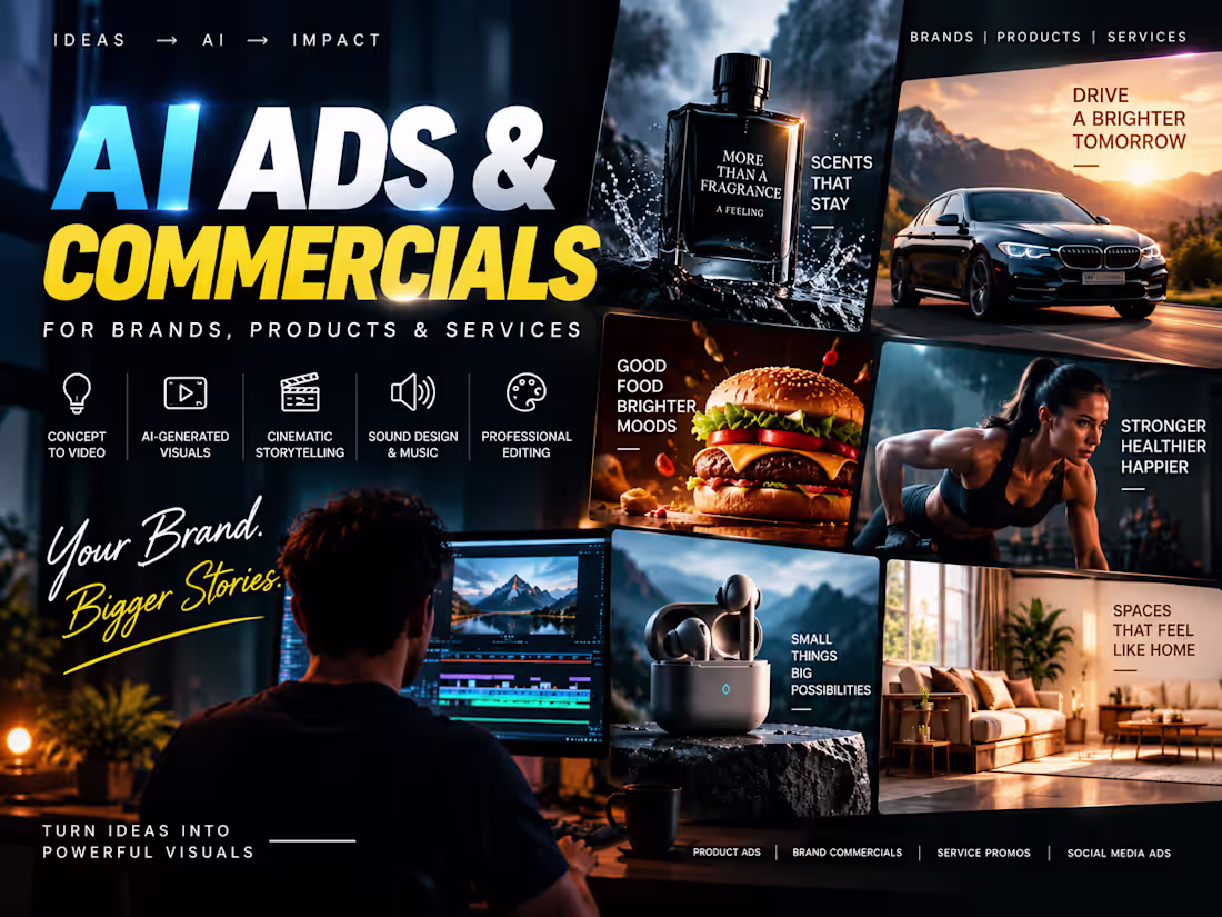 Cover image for AI Ads & Commercials for Brands, Products & Services
