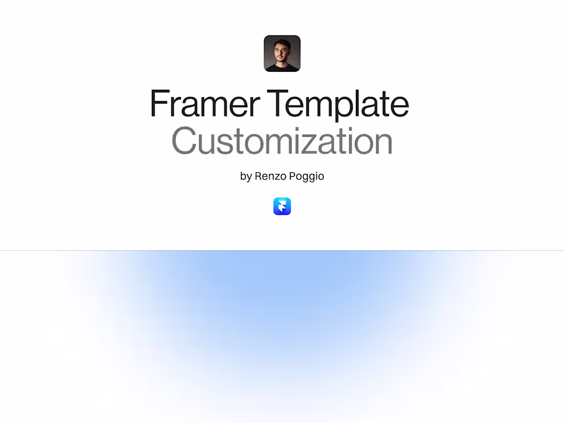 Cover image for Framer Template Customization