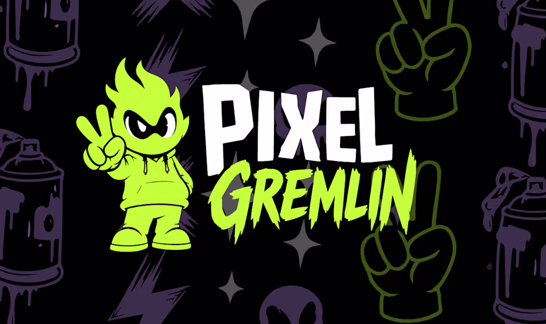Cover image for Pixel Gremlin – Bold & Edgy Brand Identity & Mockups