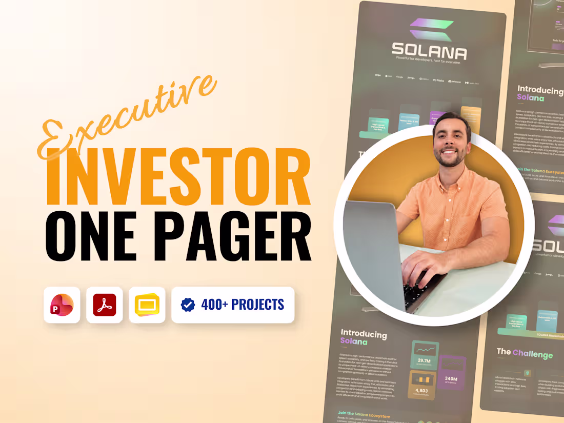 Cover image for Executive One-Pager for Investment and Sales