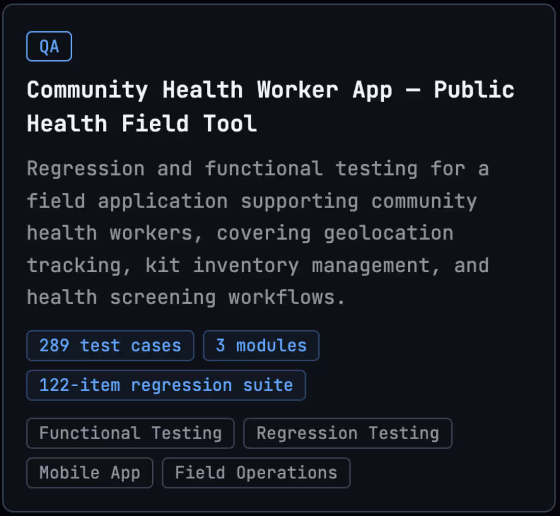 Cover image for Community Health Worker App -
