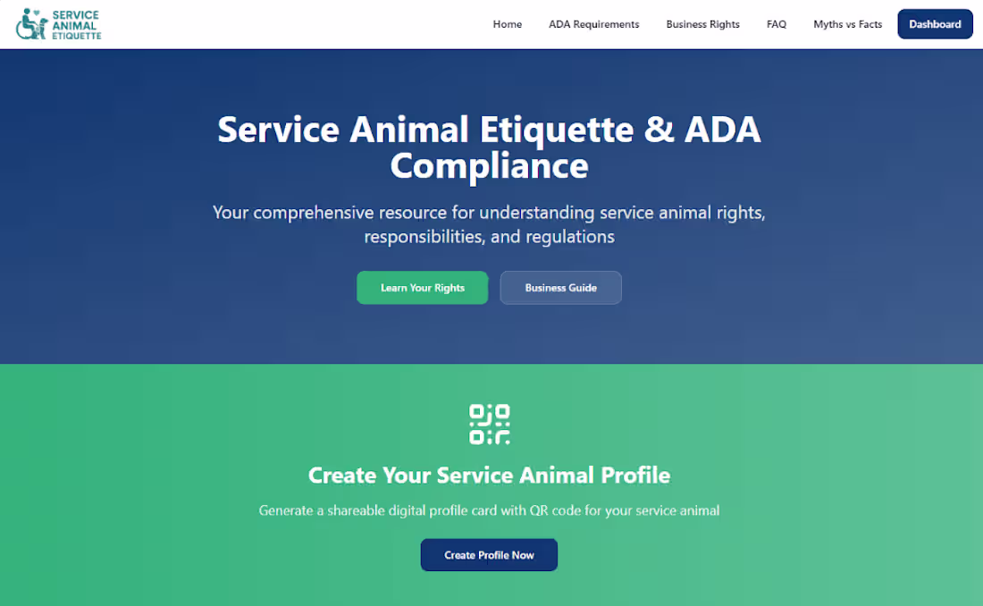 Cover image for Service Animal Rights and ADA Compliance Resource