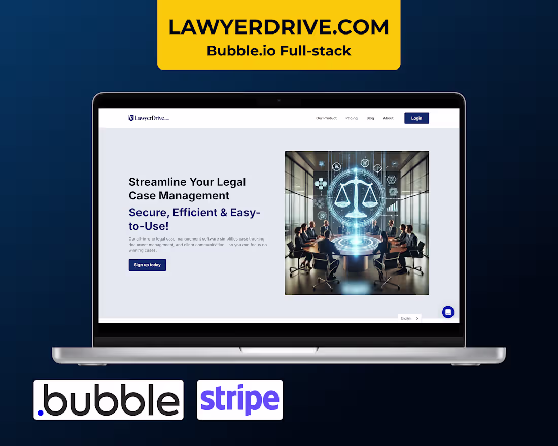 Cover image for Lawyerdrive - Full Stack Bubble Developer