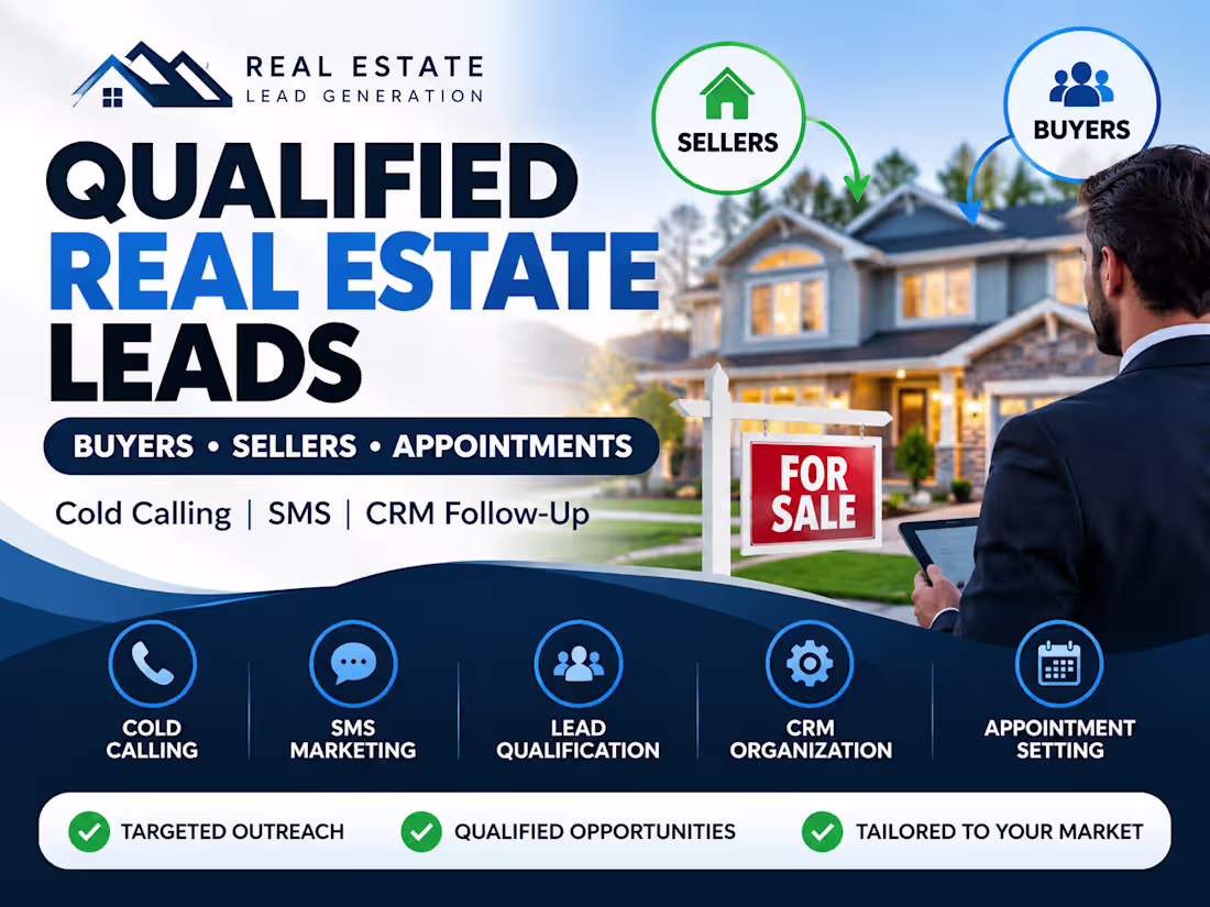 Cover image for Qualified Real Estate Buyer & Seller Lead Generation
