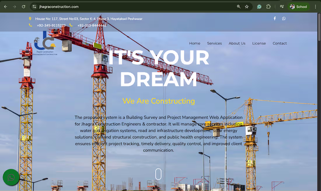 Cover image for Website Development for Jhgara Construction