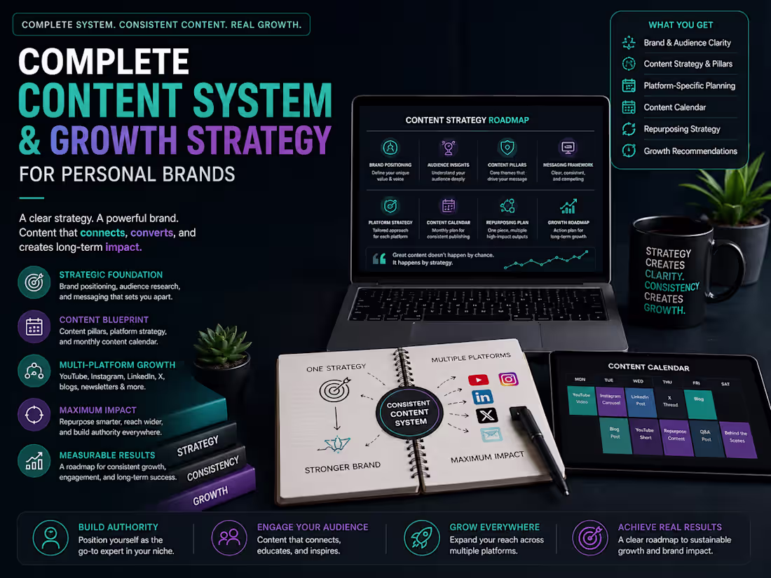 Cover image for Complete Content System & Growth Strategy for Personal Brands 