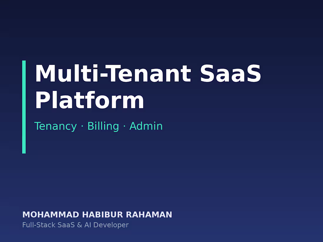 Cover image for Custom Multi-Tenant SaaS Platform Build
