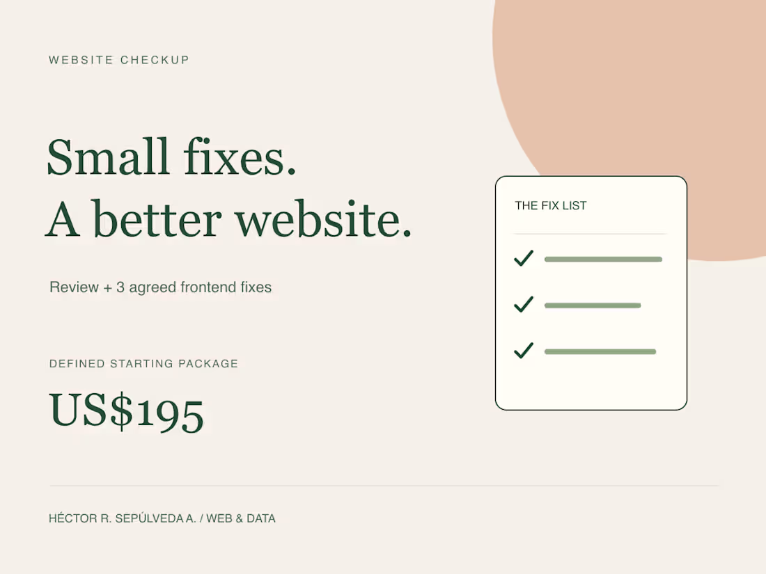 Cover image for Website Checkup & Three Focused Frontend Fixes